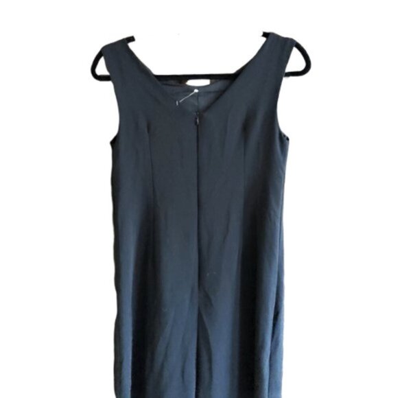 Wide leg cropped black overalls, jumpsuit, contemporary, minimalist - Picture 3 of 9